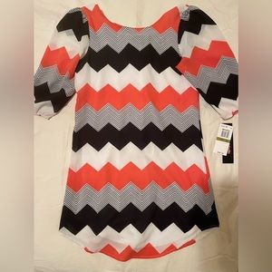 Chevron Tunic Bow Back Top